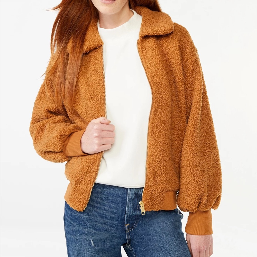 NWT Free Assembly Sherpa Teddy Bomber Style Jacket